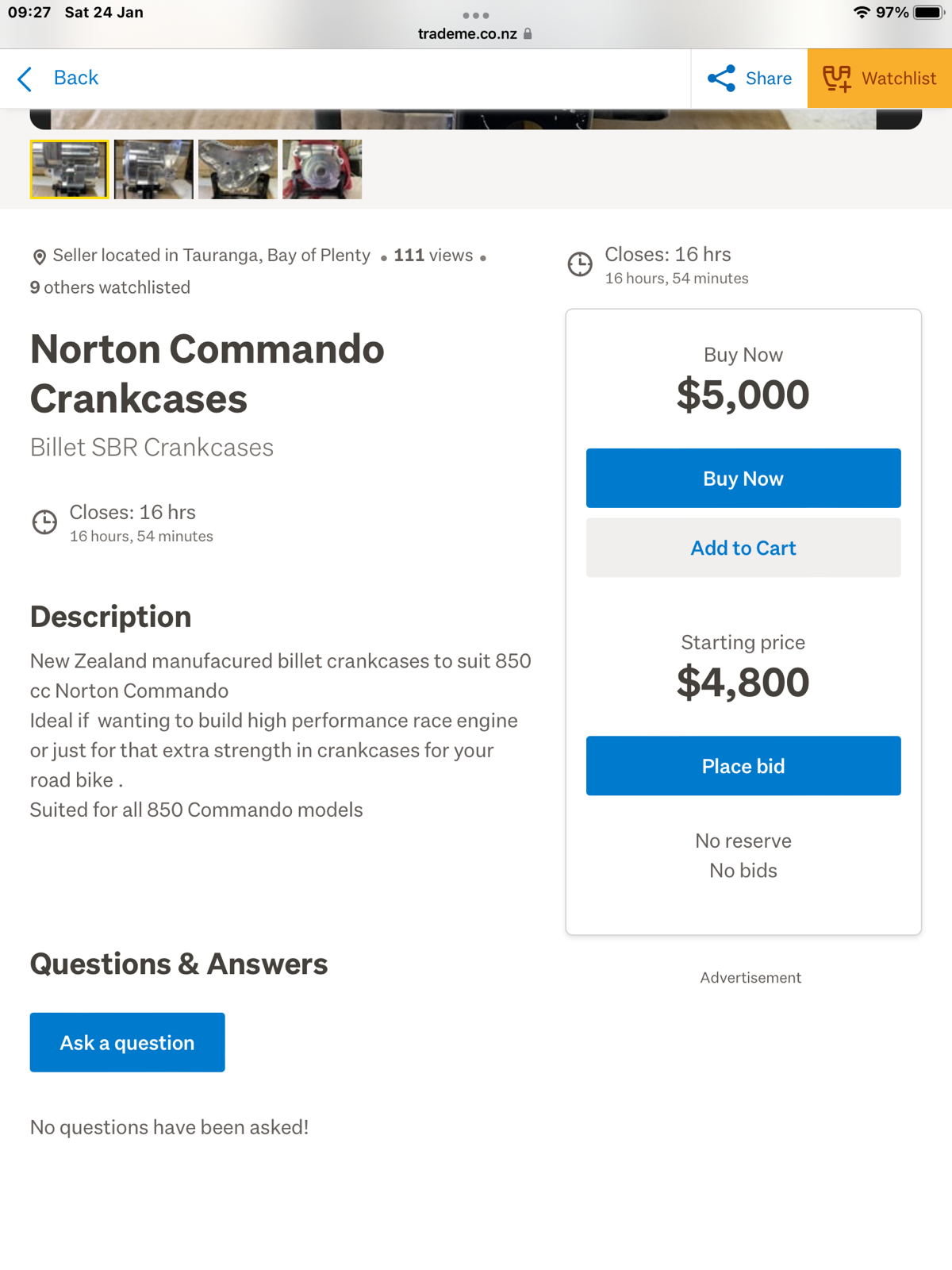 Norton commando billet cases