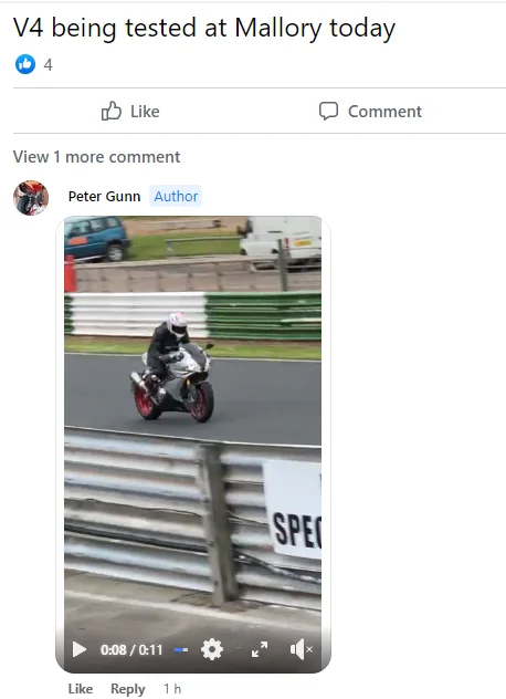 V4's being tested at Mallory Park