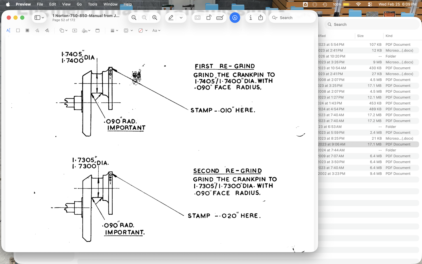 Can anyone tell me why the crank big end regrind specifies a 0.090 radius and is labelled "Important."  I have always wondered