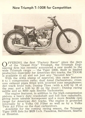 TRIUMPH T 100 R / T 100 RR . 1955/57 .