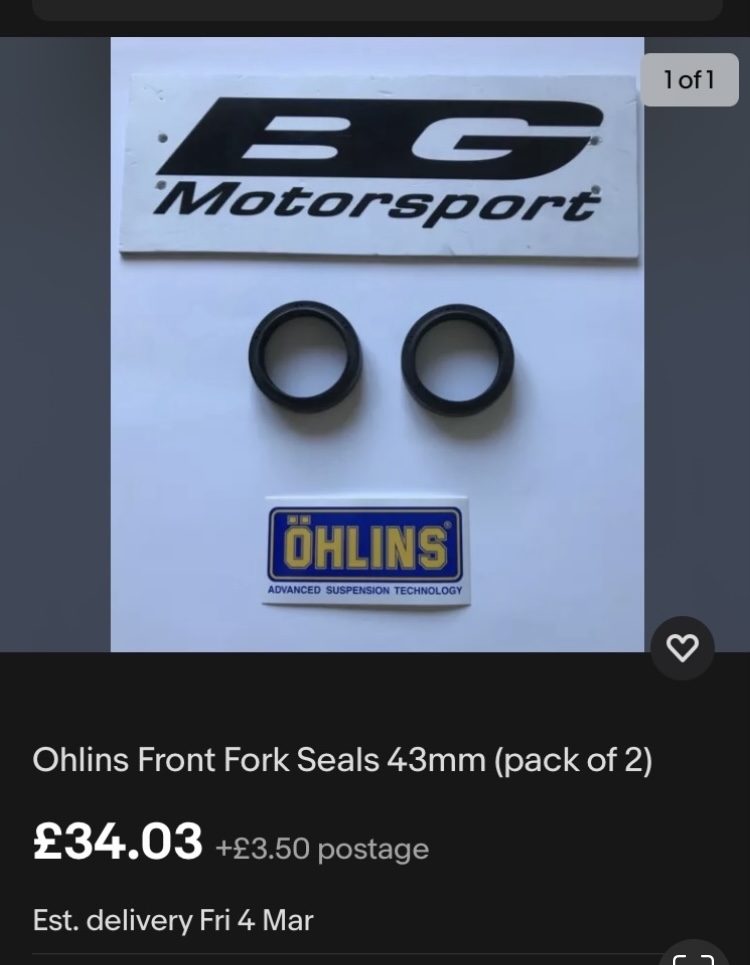 961 USD fork seals