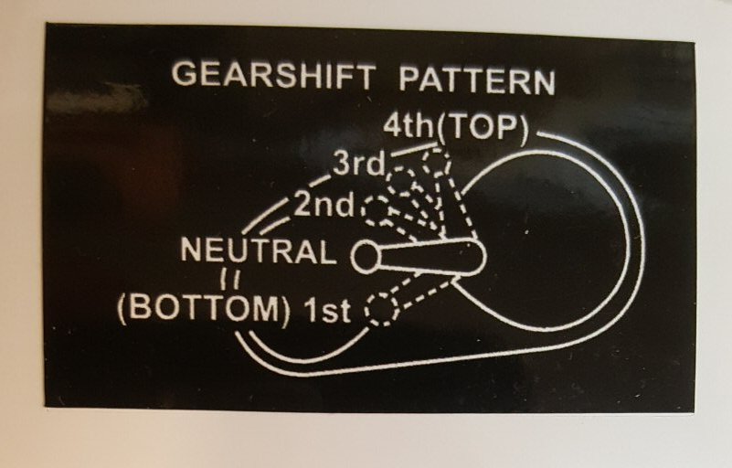 Requesting 1975 photo of "shift pattern" decal placement