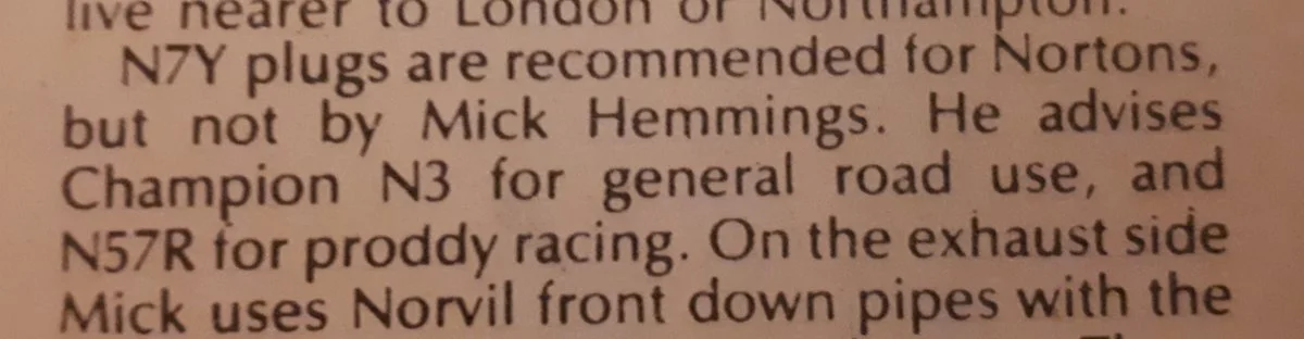 Champion N3 N7 and Mick Hemmings