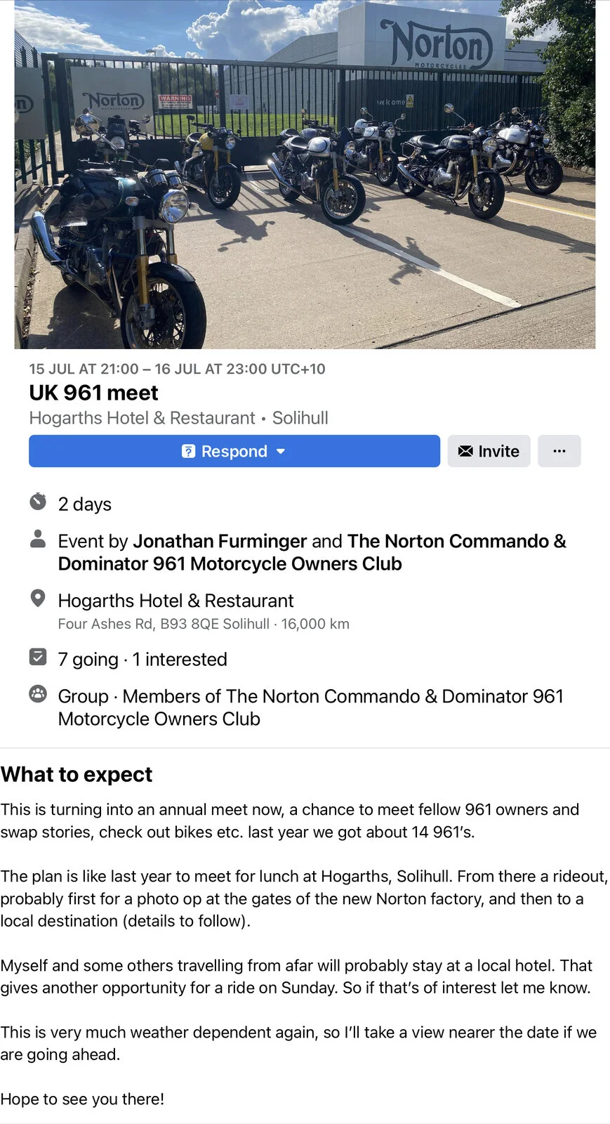 UK 961 Meetup - From FB