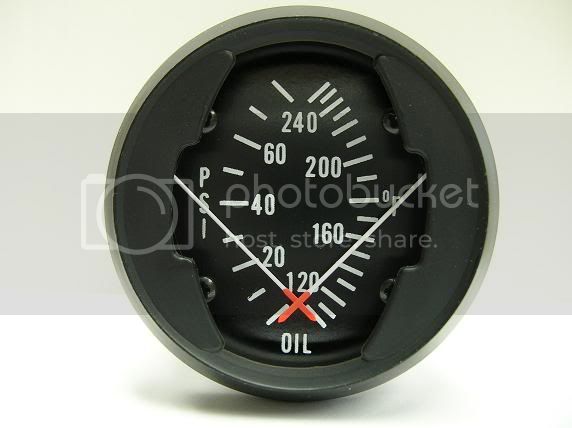 2" Dual Oil temp/press gauge