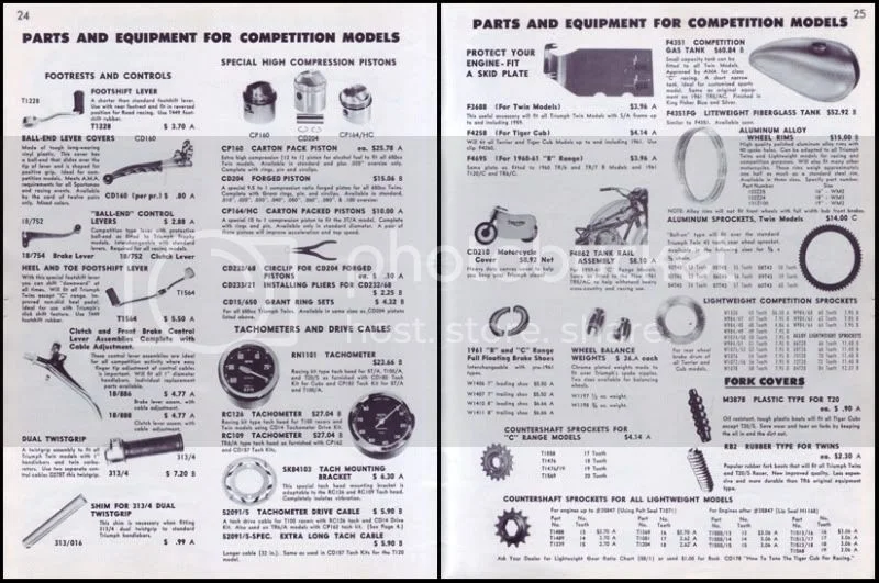 TRIUMPH T 100 R / T 100 RR . 1955/57 .