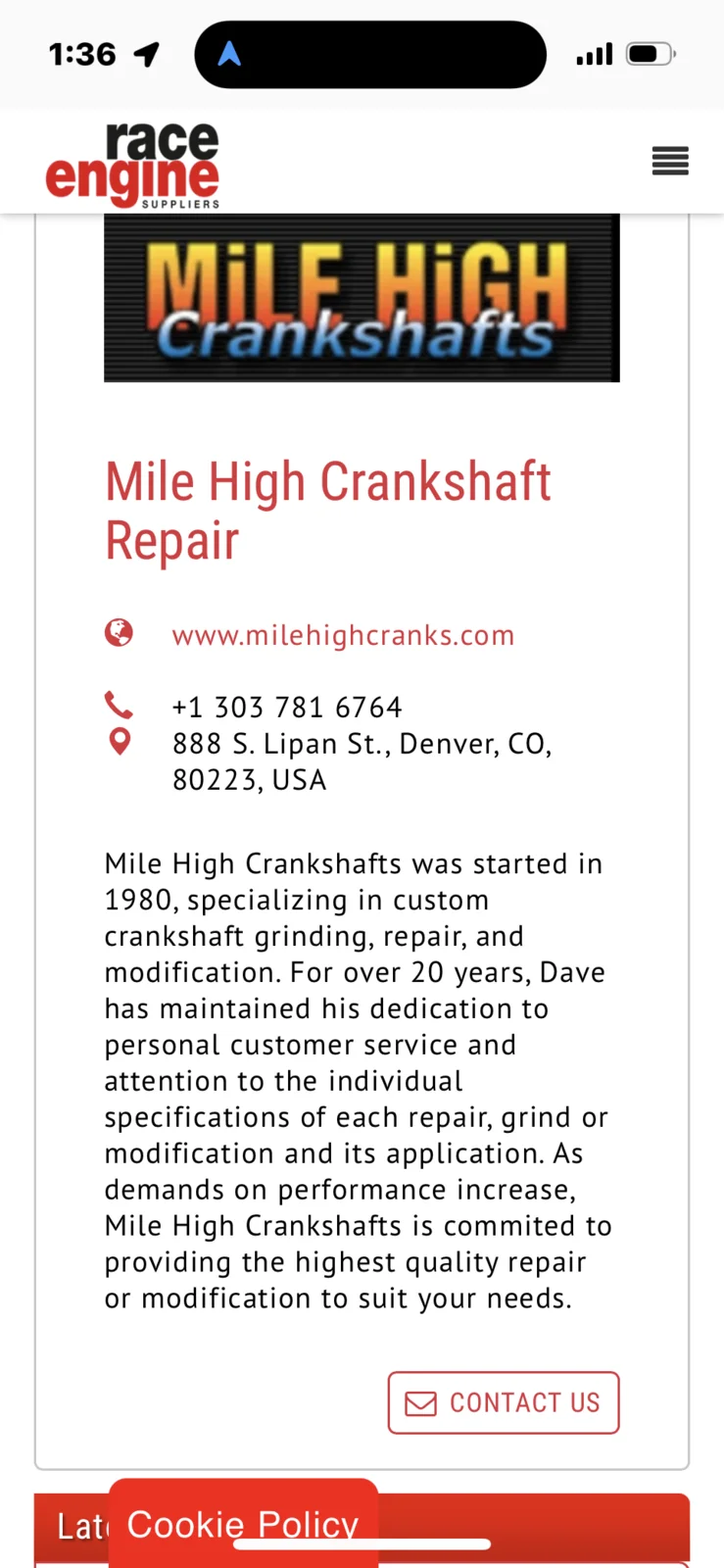 Crankshaft regrind Access Norton