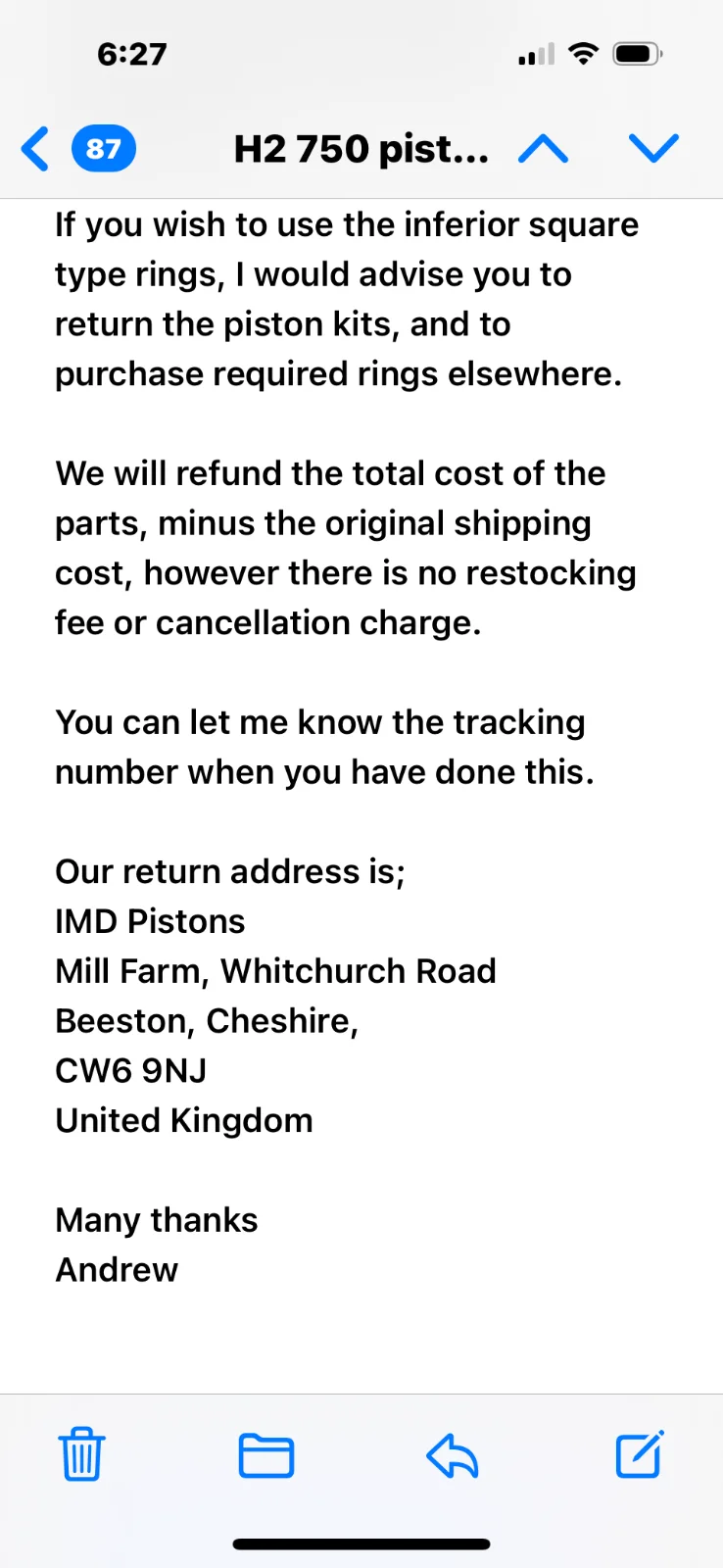 Anyone ever use IMD Pistons in Chester?