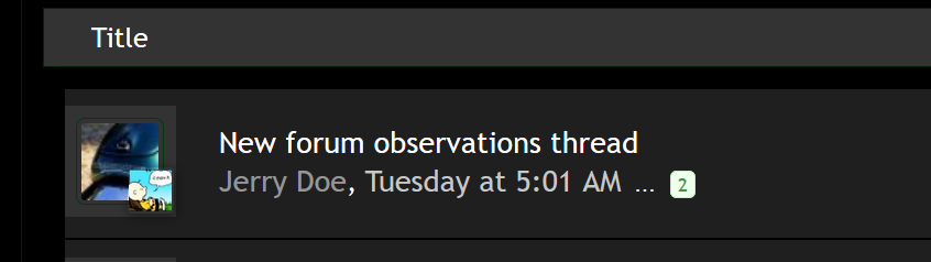 New forum observations thread
