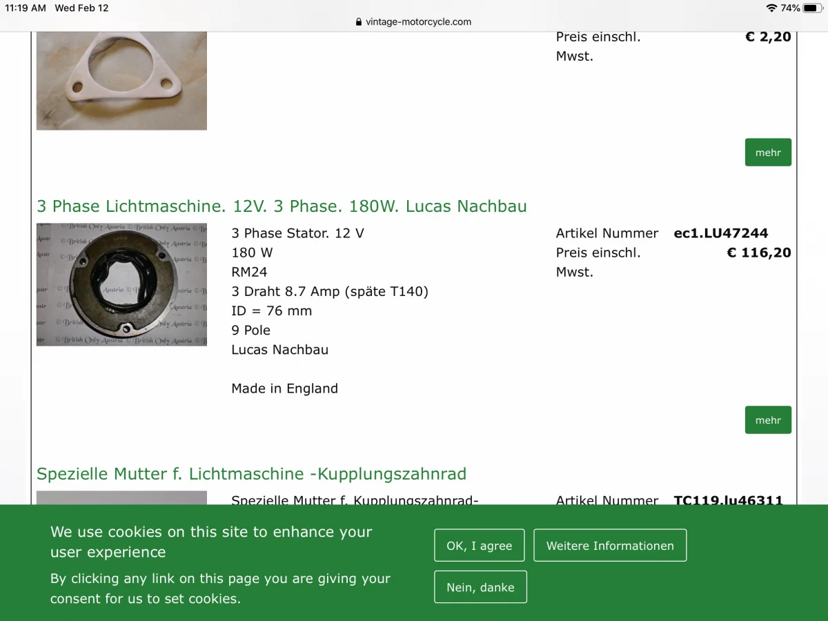 Lucas 3-Phase Stators