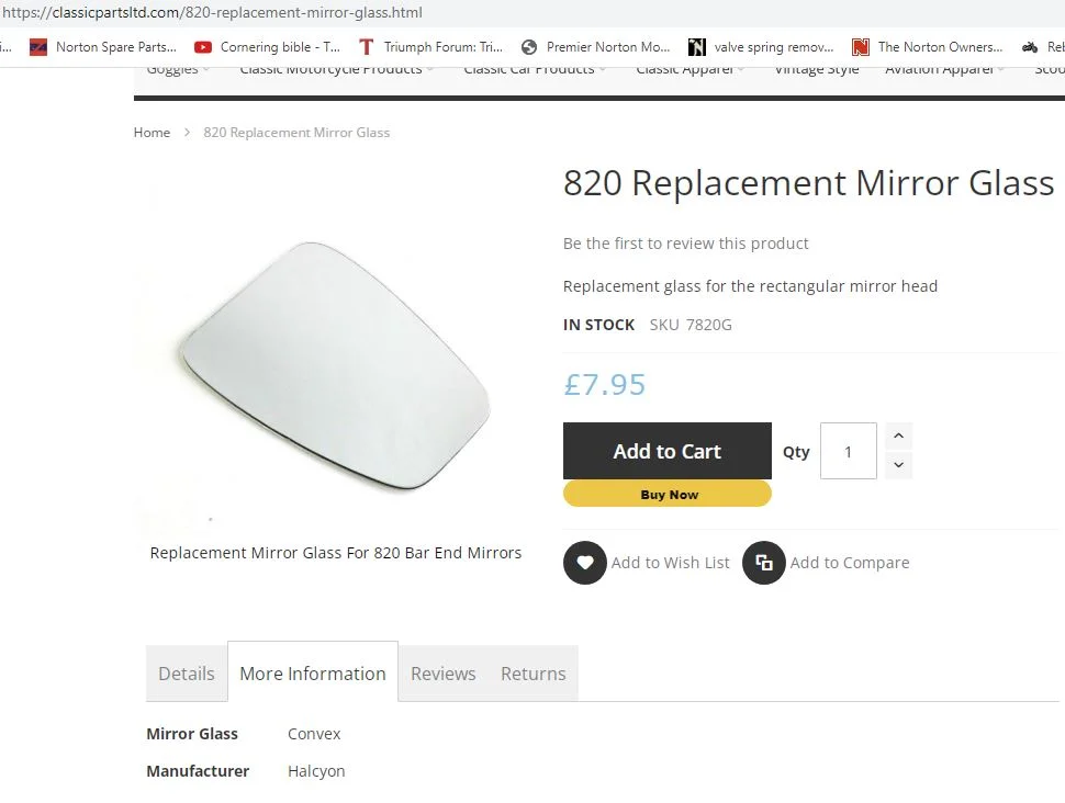 Halcyon Bar End Mirror Glass?