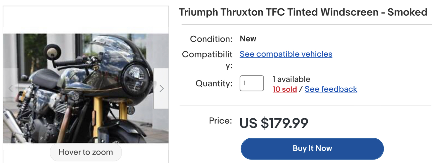 Thruxton fairings on ebay