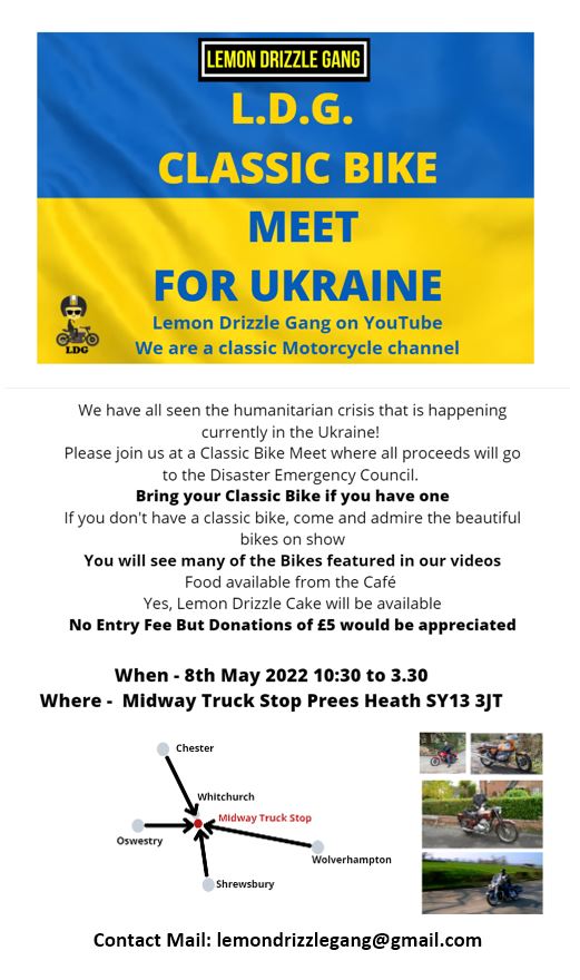 Shropshire UK Classic Bike Meet for Ukraine