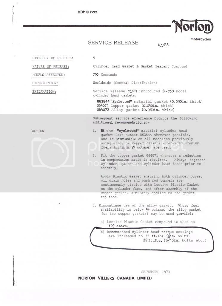 Copper Head Gasket Bolt Torques