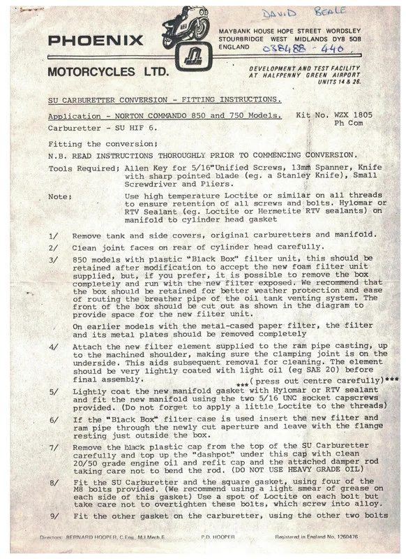 Phoenix SU carb conversion