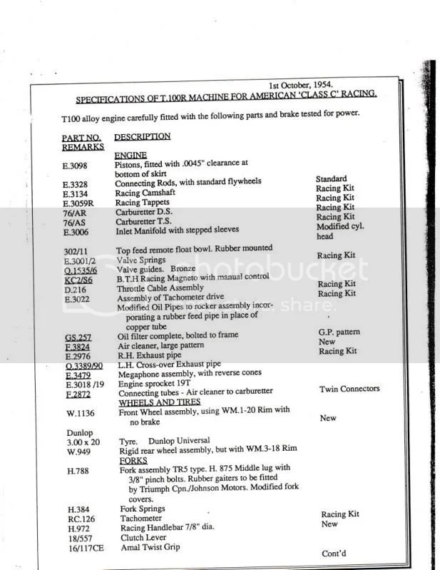 TRIUMPH T 100 R / T 100 RR . 1955/57 .
