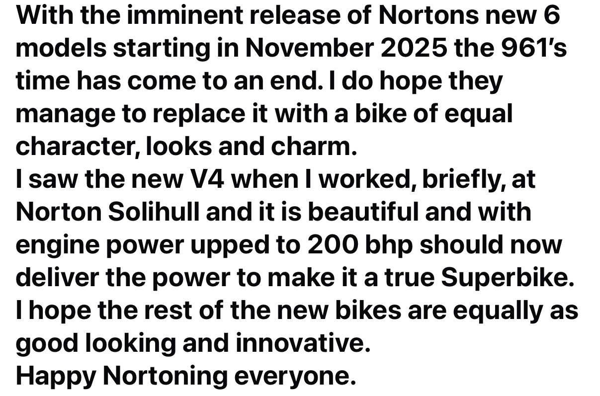 What's happening at Norton? Sale to TVS, massive investment, new bikes...