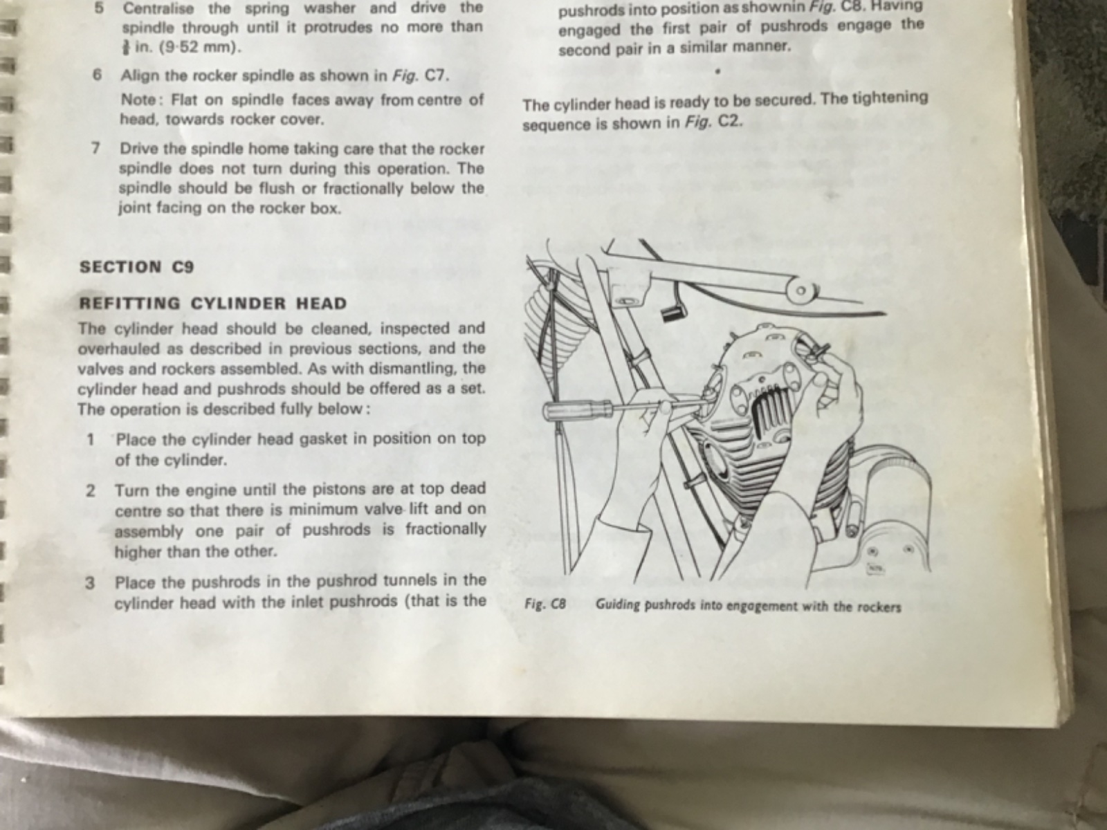 Installing the head while engine is in the frame