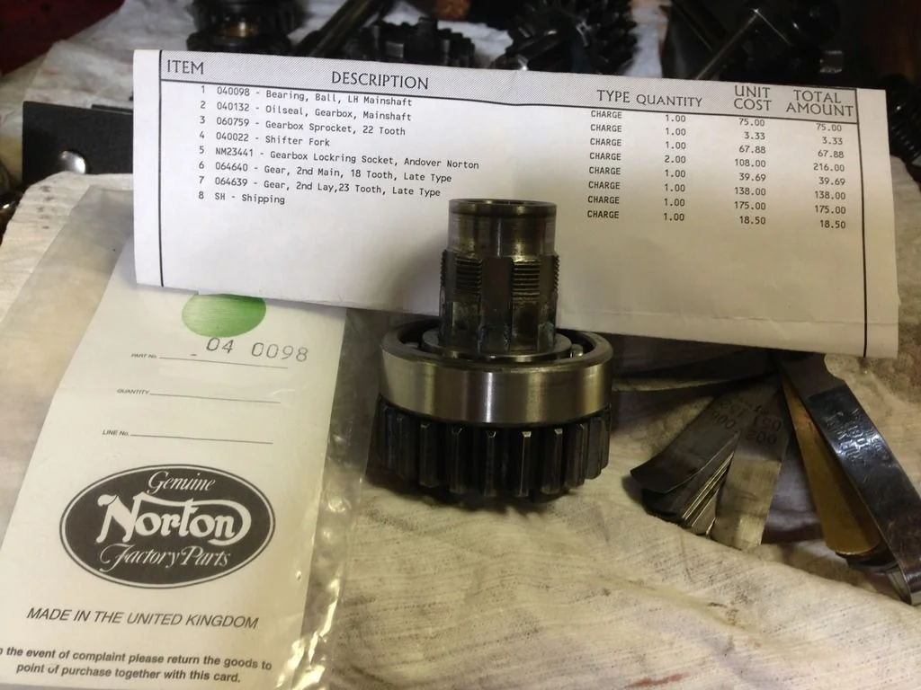 Some Andover Norton transmission parts quality escapes (2015)