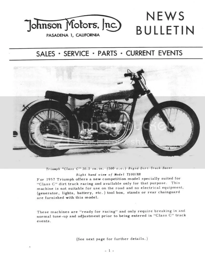 TRIUMPH T 100 R / T 100 RR . 1955/57 .