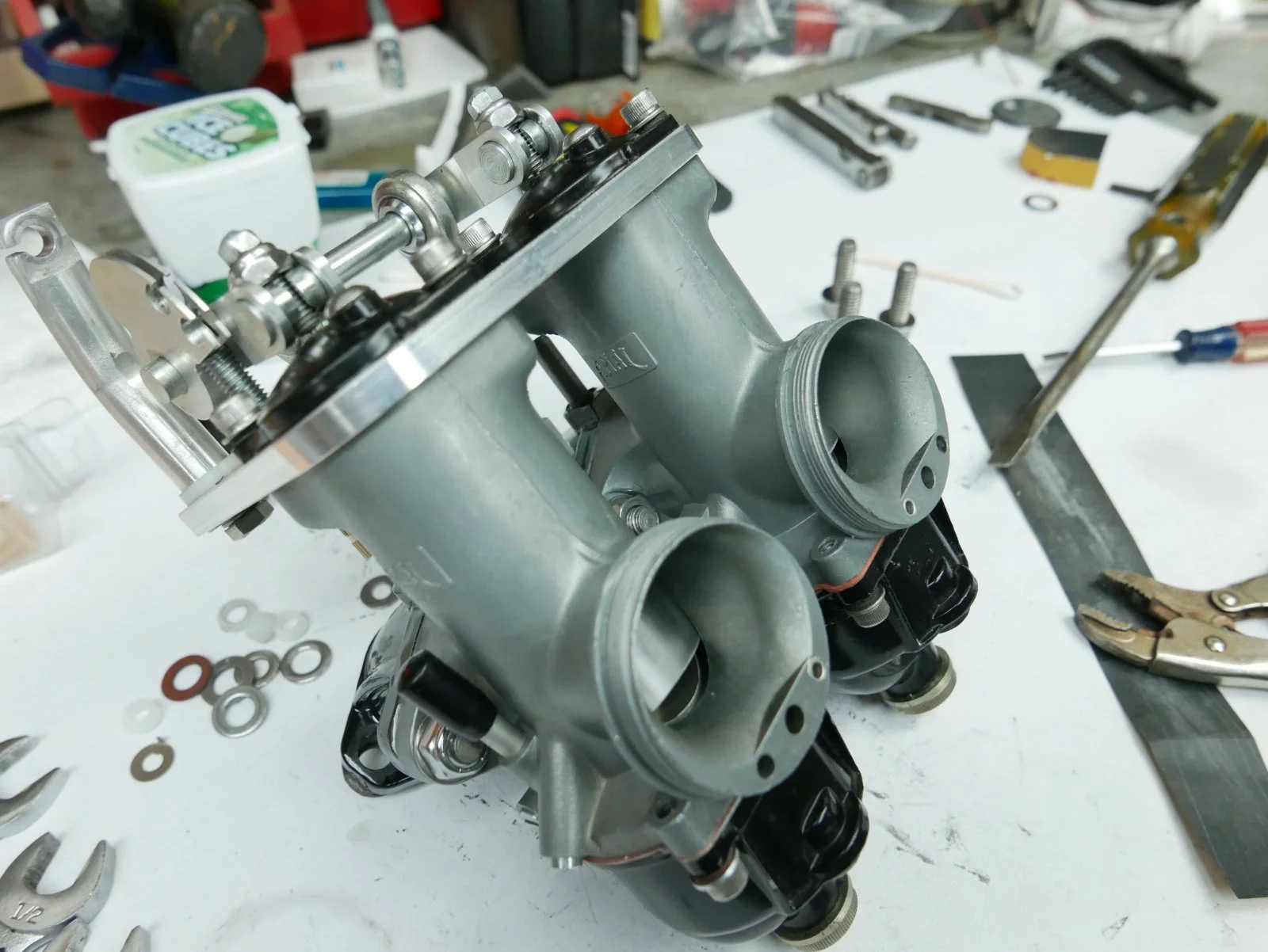 Bead or Vapour blasting and oil galleries.