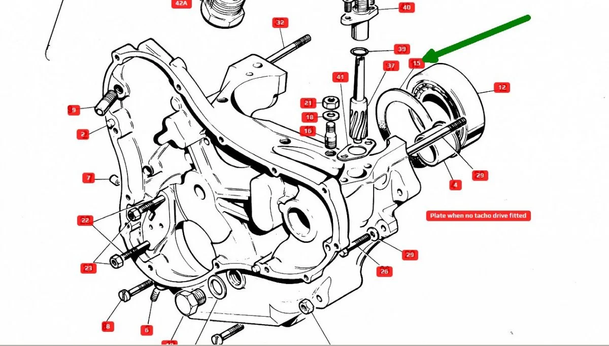 Timing side main bearing shim on a MK3