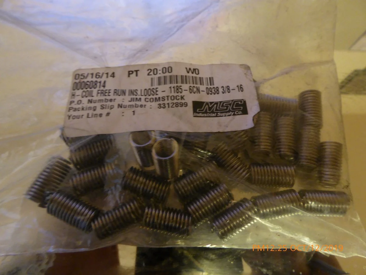 Thread inserts in the Norton head (2019)