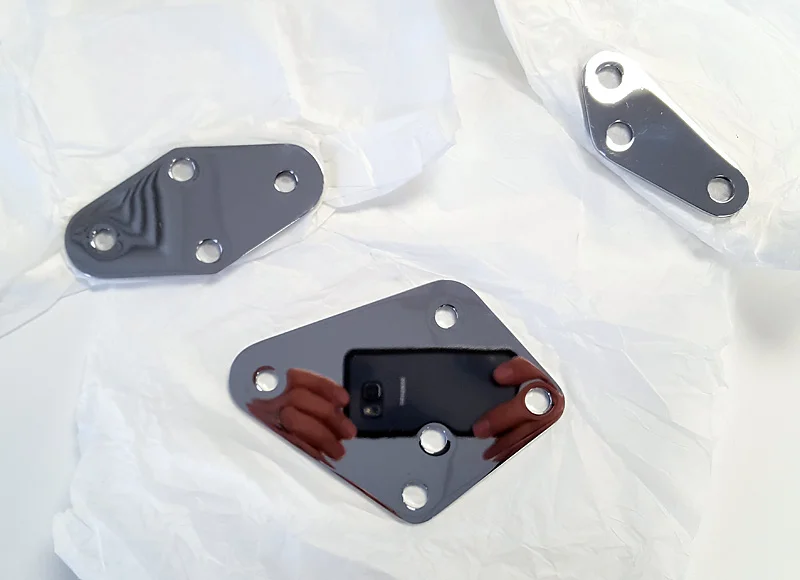 Peashooter mount plate in chrome