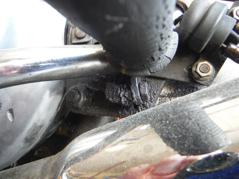 Clubman rearset brake stop