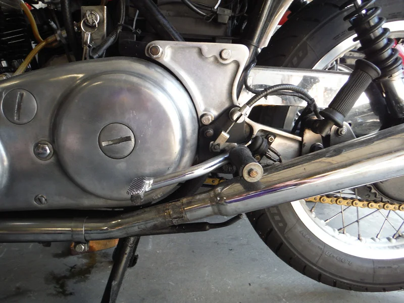 Clubman rearset brake stop