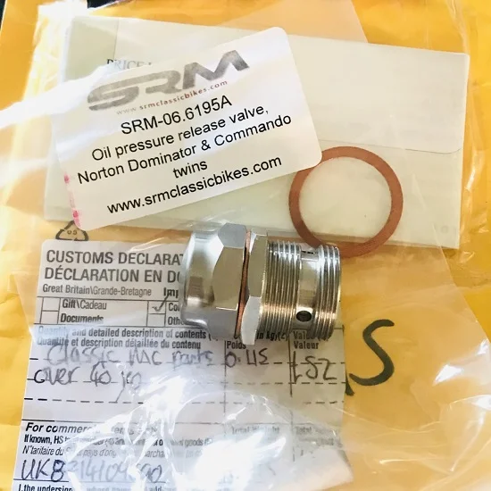 oil pressure release valve