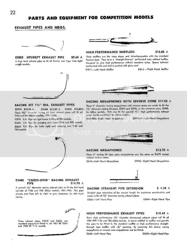 TRIUMPH T 100 R / T 100 RR . 1955/57 .