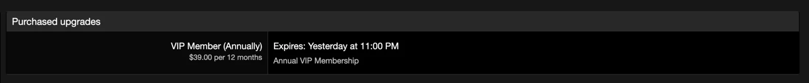Automatic Renewal of VIP Membership?