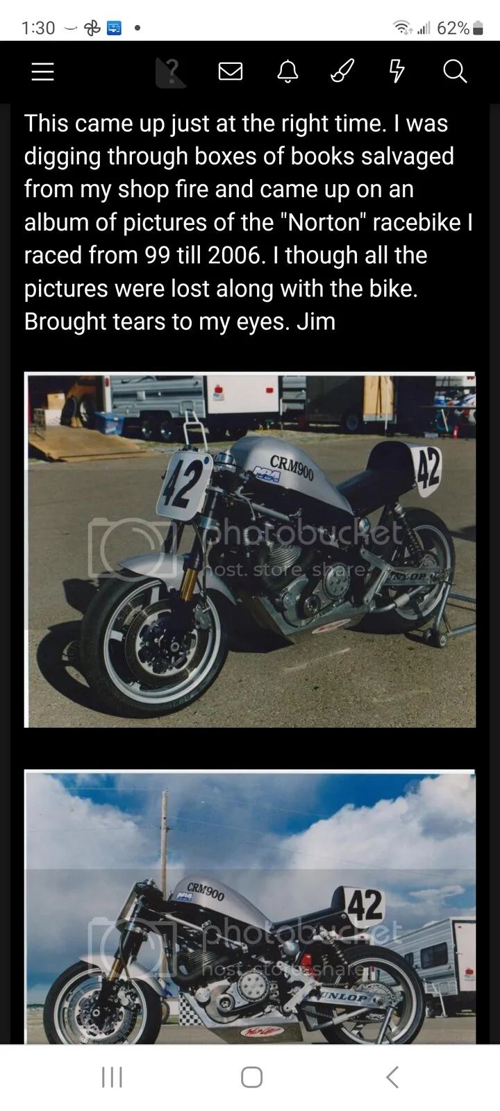 Jim Comstock's race bike, pictures!