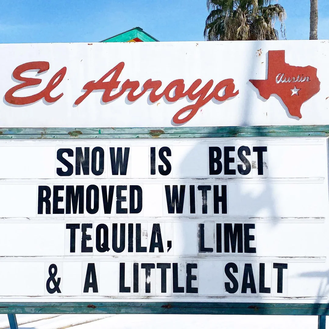 It's snowing in Texas