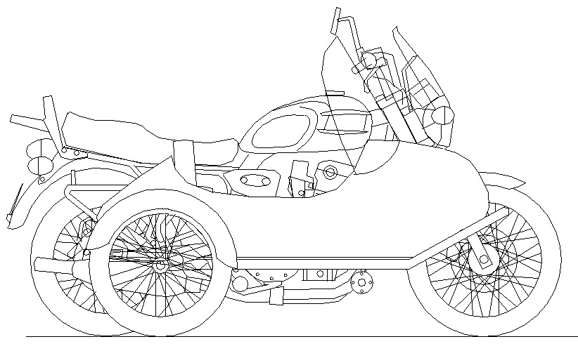 Cozy sidecar on a Triumph T-Bird triple