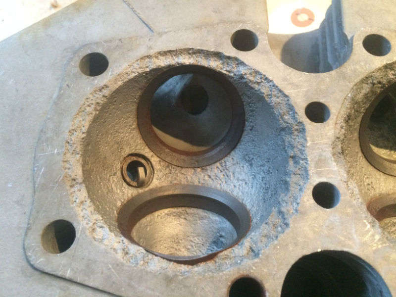 corroded combustion chamber