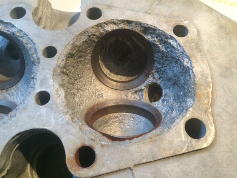 corroded combustion chamber