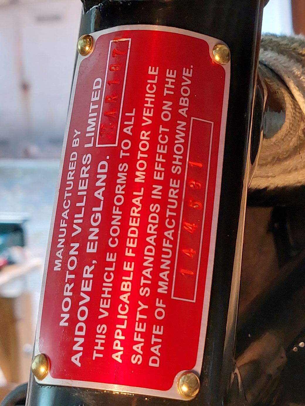 New project, but missing VIN plate