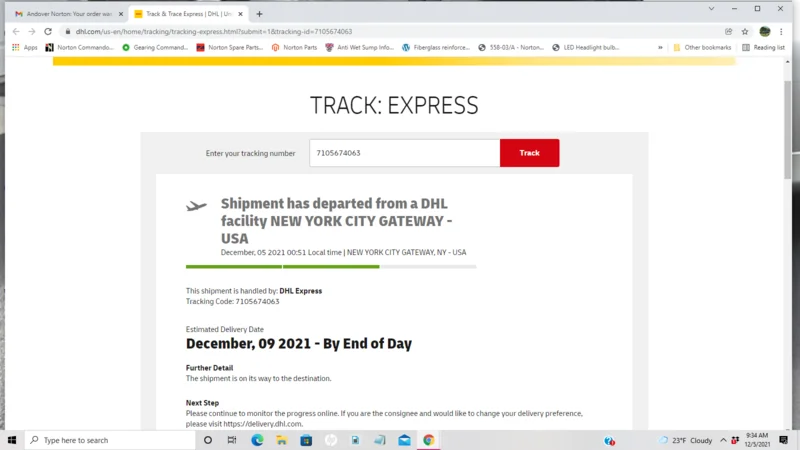 Andover Norton Lead Times?