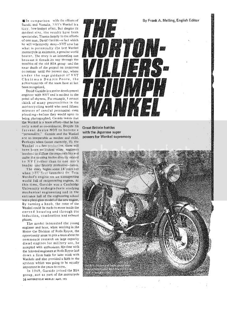 A Short History of the Wankel Motorcycles