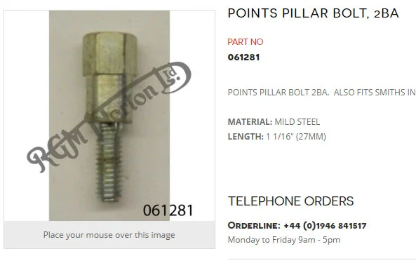 Pillar bolt thread 2ba ?