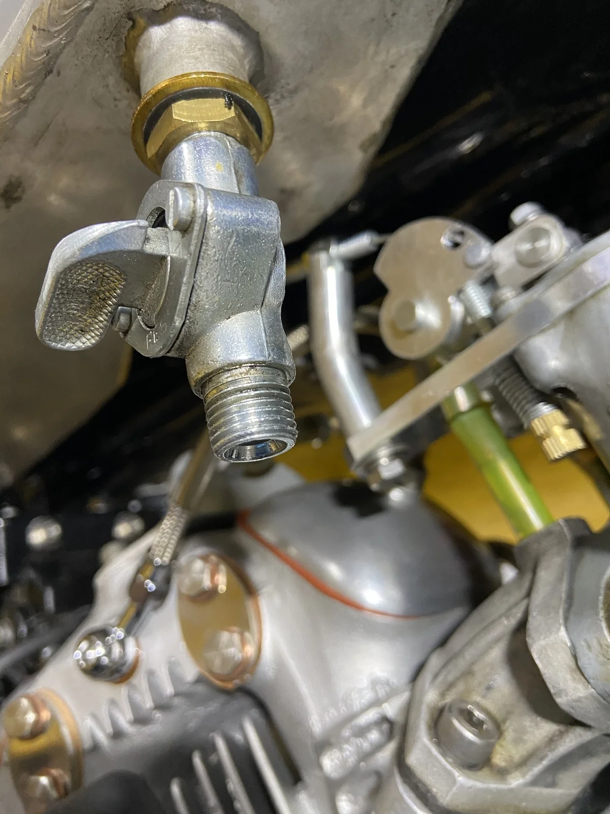 Leaking Fuel Line Fitting Access Norton