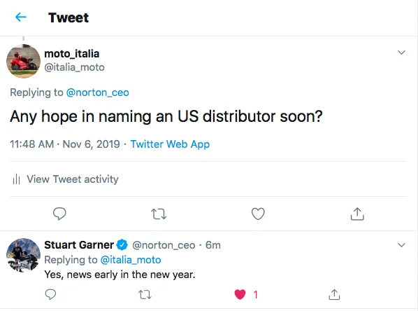 US Distributor to be named early 2020