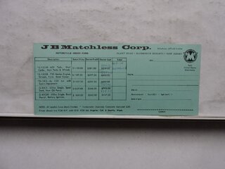 1964 pricing by J B Matchless, NJ