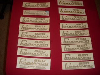 NORTON GOLD DECALS SIDE COVER LOT