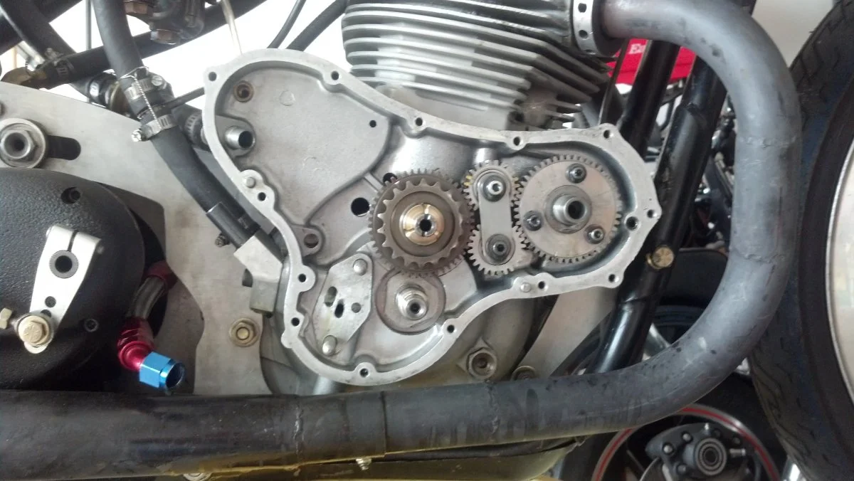 500 USS gear cam drive - crank timing pinion not shown